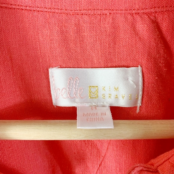 Belle By Kim Gravel Strechabelle Linen Top - Picture 2 of 4